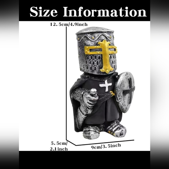 Crusader Knight Gnomes Guard Statues Yard Decor Garden Lawn Ornament - Picture 2 of 4